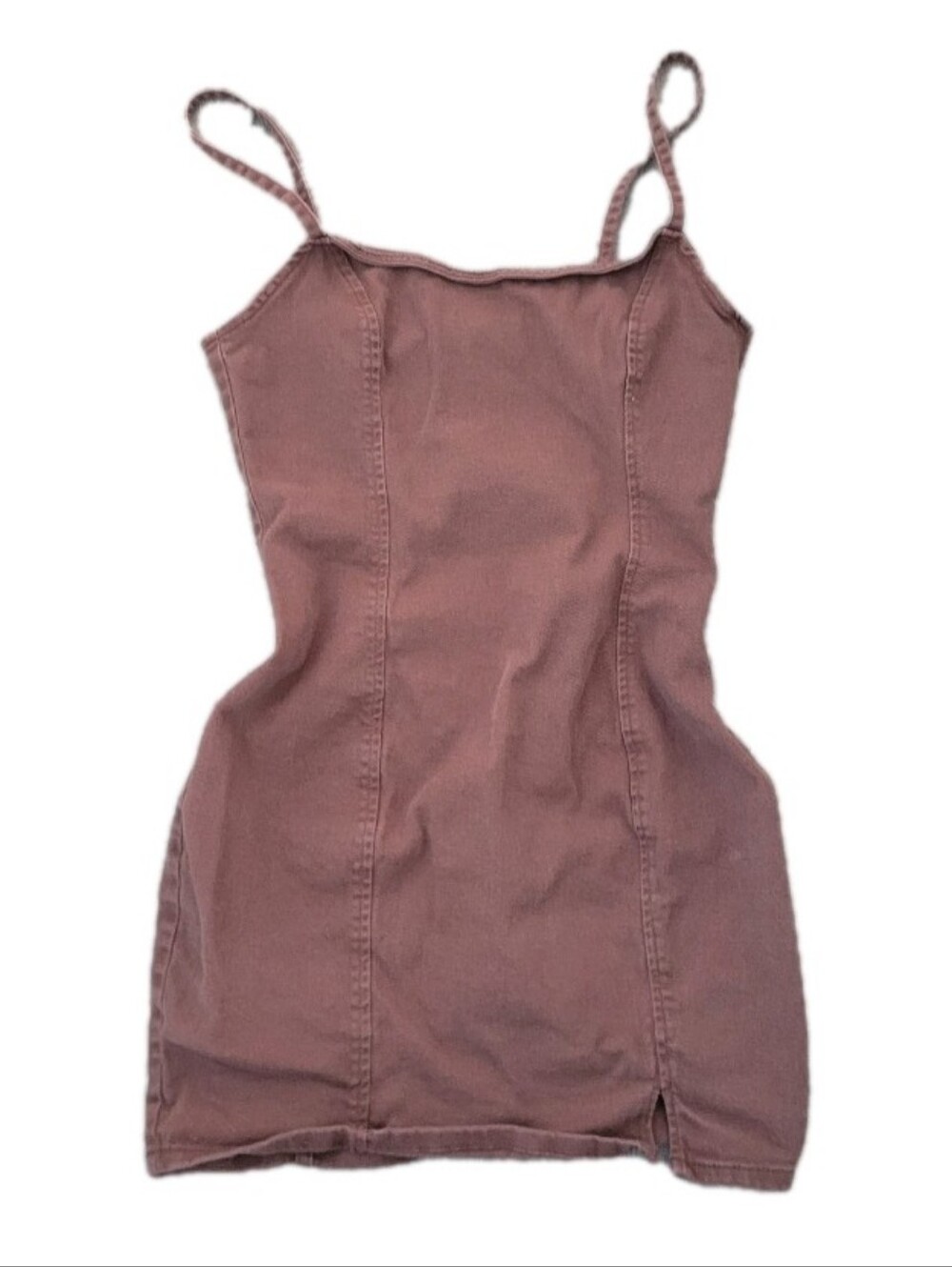 Brown Denim Mini Dress Size Small Western Cowgirl Rodeo County Spagetti Strap S